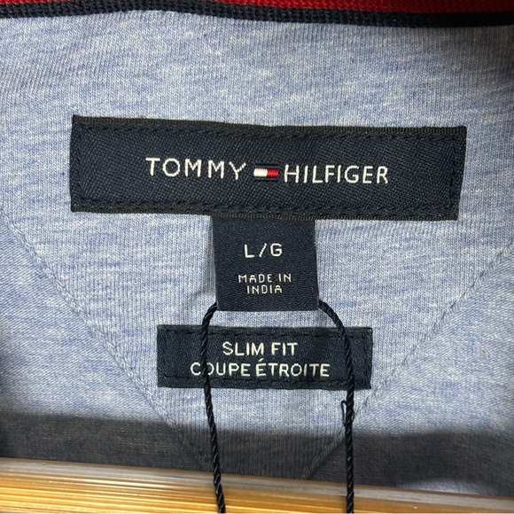 Tommy Hilfiger Slim Fit Short Sleeve Cotton Polo-Blue-Men Large - Picture 4 of 6